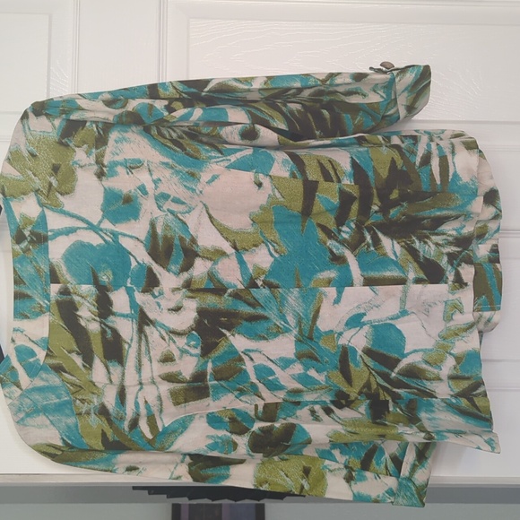 R.Q.T. Floral Button-Up, Linen Blend, 3/4 Sleeves Blazer/Jacket PXL - Picture 6 of 12